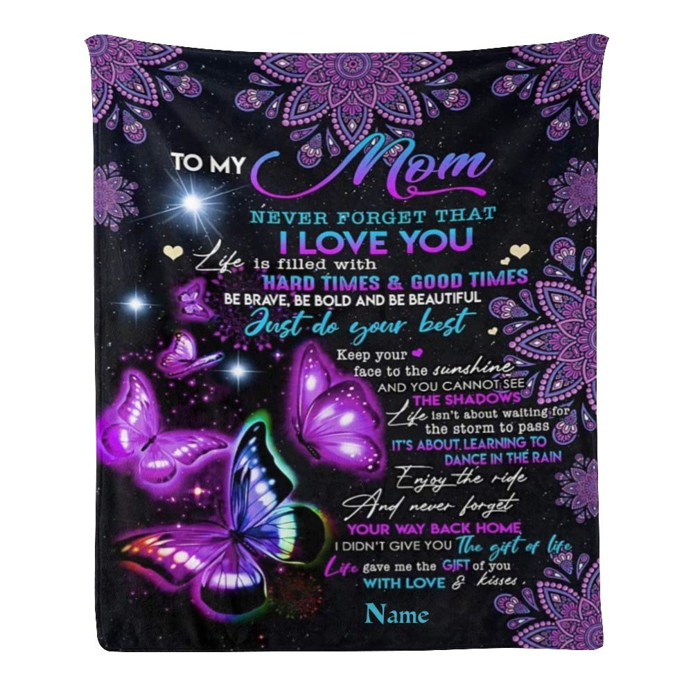 Custom Personalized Fleece Throw Blanket with Name Text - Soft 50x60 Inch Blanket Gift for Mom, Women, Wife - Perfect for Birthday, Mother's Day, Christmas & Cozy Home Decor