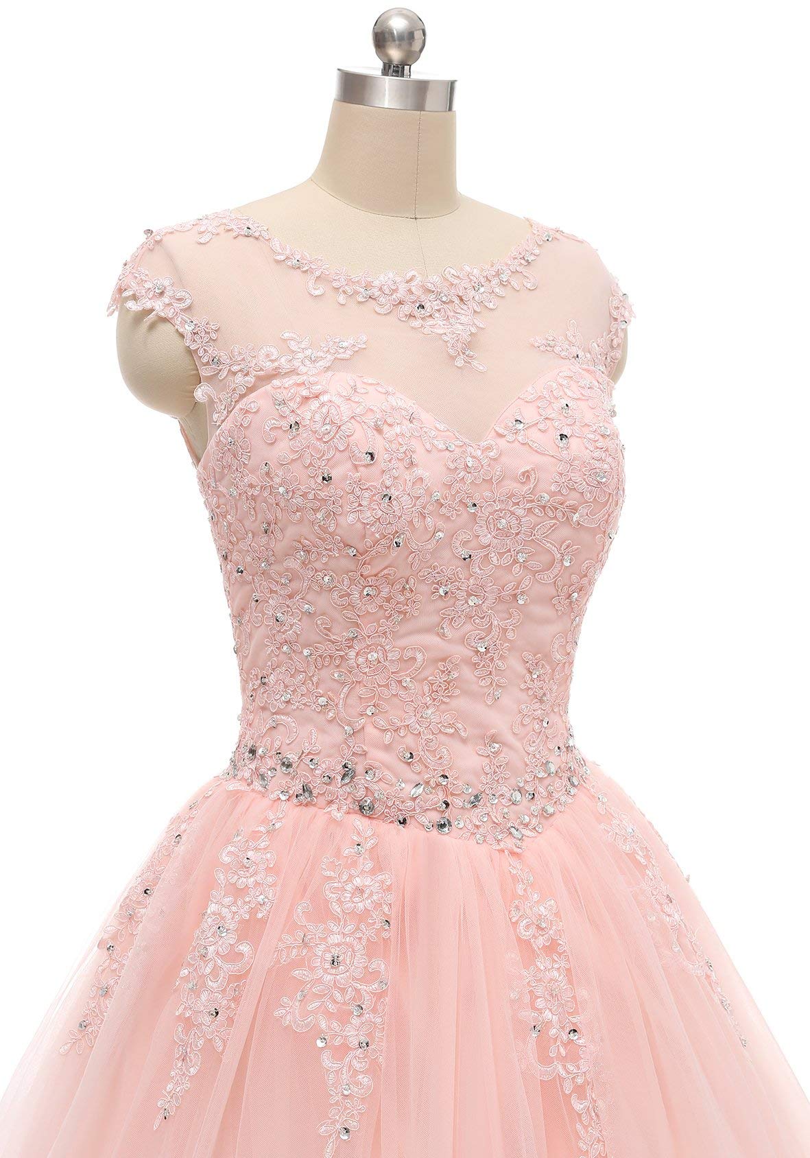 Elegant Blush Pink Quinceanera Dress with Beading & Lace Appliques - Long Ball Gown for Sweet 16, Prom & Special Occasions | Perfect for Quinceañera Celebrations, Debutante Balls & Formal Dances