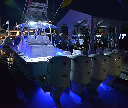 Lumitec Caprera2 LED Spreader and Deck Flood Lights - White/Blue Dual Color Marine Boat Lighting with Bracket Mount | Perfect for Night Fishing, Deck Illumination & Water Activities