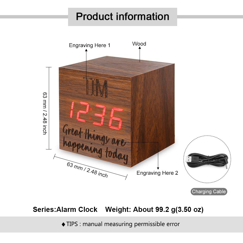 Kaululu Custom Alarm Clock - Personalized Digital Clock for Bedroom & Teen Room Decor | Unique Engraved Gift for Home, Office, Dorm | Perfect for Waking Up, Decorating Living Space, and Special Occasions