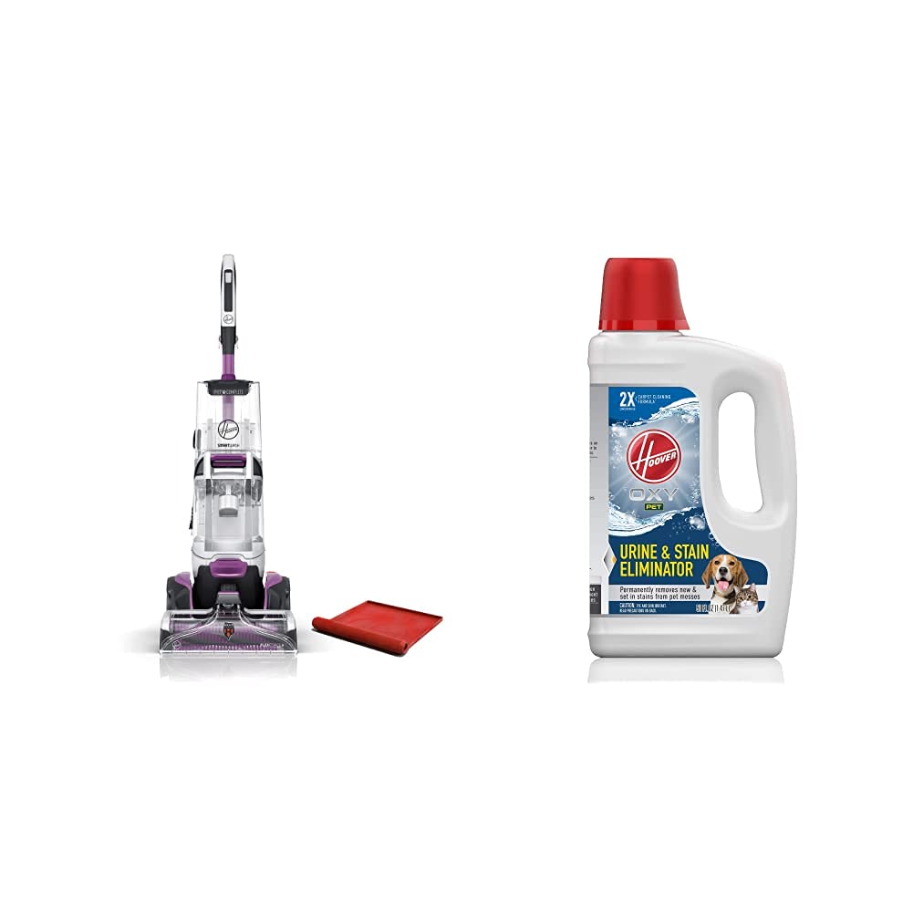 Hoover SmartWash Pet Automatic Carpet Cleaner Machine with Oxy Pet Urine & Stain Eliminator - 50oz Concentrated Carpet Cleaning Shampoo Solution (FH53000PC, AH31955, White) - Perfect for Pet Owners & Deep Cleaning Carpets, Rugs & Upholstery