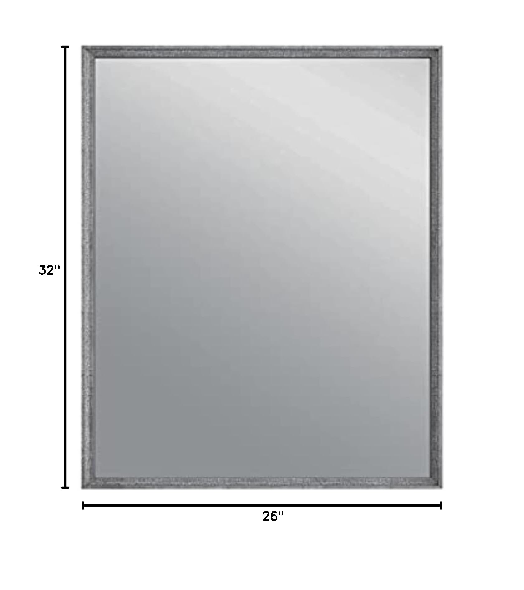 Fresca Stella 26 Inch Wood Framed Bathroom Mirror in Ash Gray - Modern Vanity Mirror for Bathroom, Bedroom & Entryway Decor