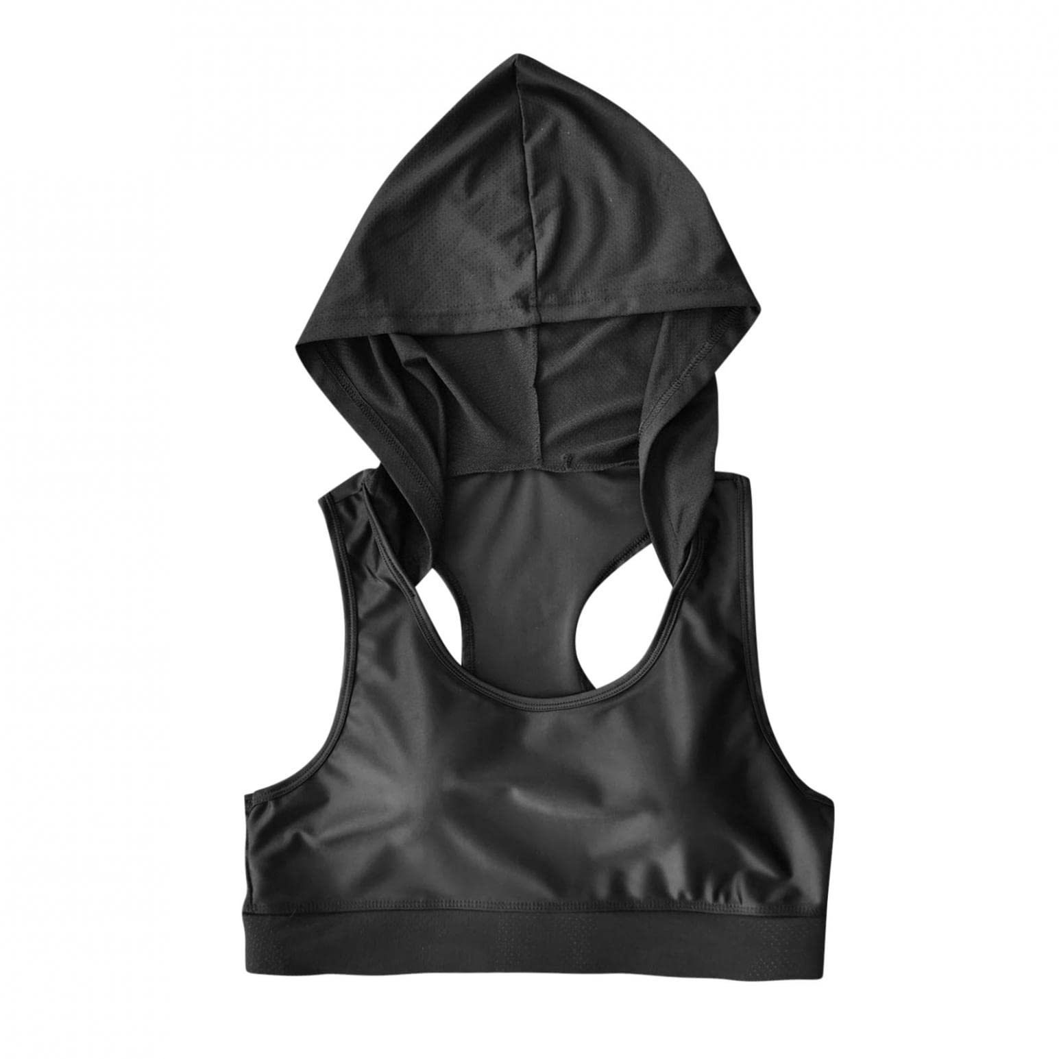 Women's Hooded Racerback Sports Bra - High Support Workout Gym Activewear for Running, Yoga & Fitness | Breathable Crop Top Tank for Women's Athletic Wear