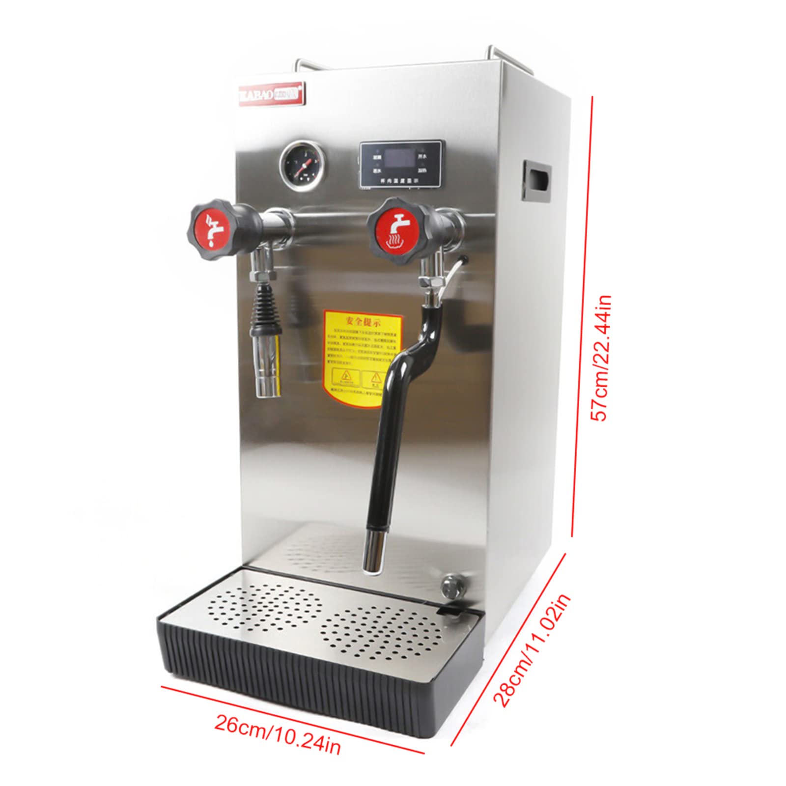 2500W Commercial Electric 8L Water Boiler & Steam Machine with LCD Display - Professional Milk Frother for Coffee, Bubble Tea & Dessert Shops - Perfect for Cafés, Bakeries & Beverage Businesses