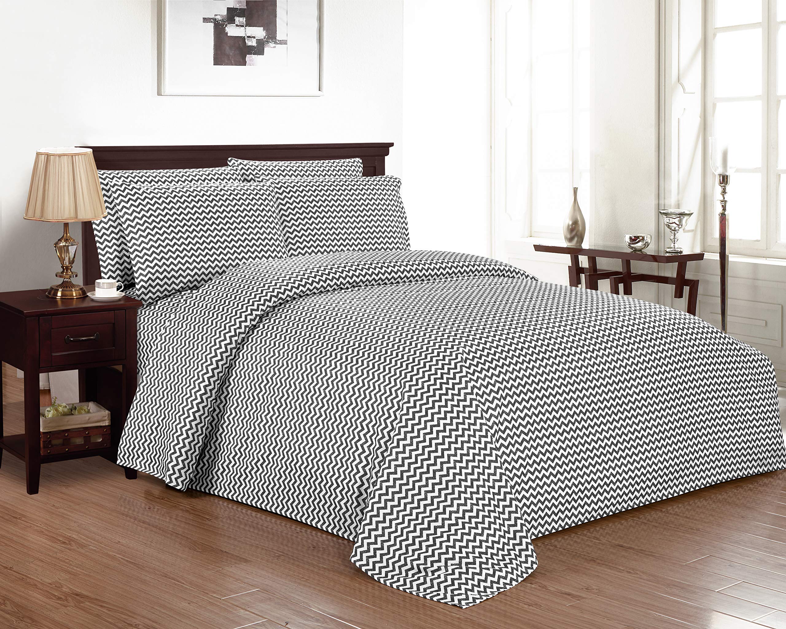 Kensie Casey Luxury Bed Sheet Set - Soft & Breathable (Full/Queen/King Size) - Elegant Grey - Perfect for Master Bedroom, Guest Room & Airbnb