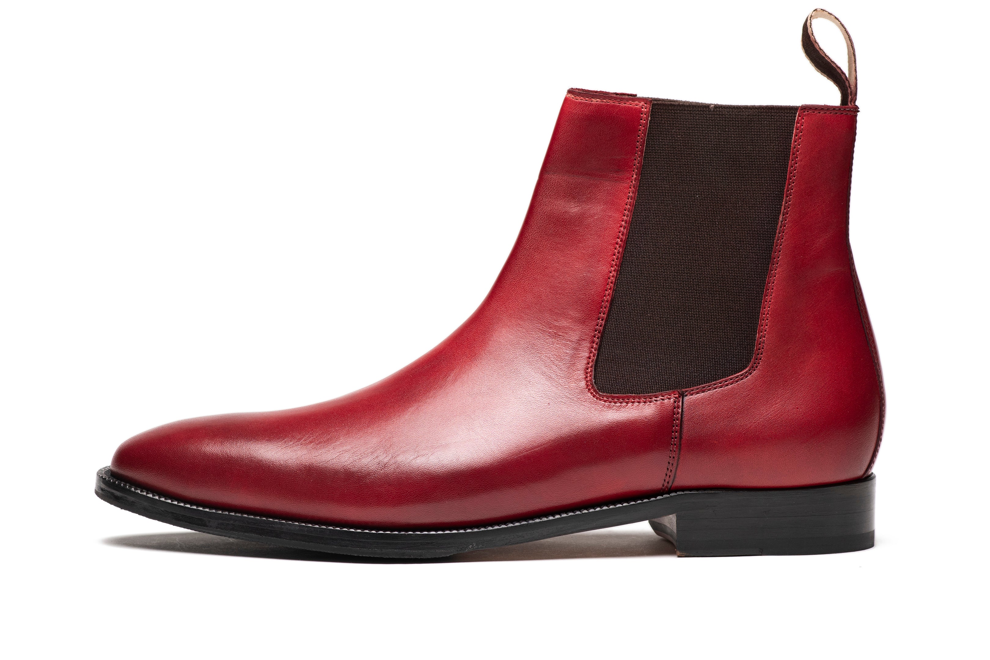 Stylish Chisel Toe Chelsea Boots for Men & Women - Dark Oxblood Leather Ankle Boots - Perfect for Casual Outfits, Office Wear & Date Nights