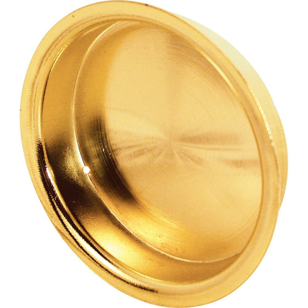 Slide-Co 162987 Brass Plated Closet Door Finger Pull Handle - 2 Pack | Smooth Sliding Door Operation for Bedroom, Walk-in Closet & Storage Spaces