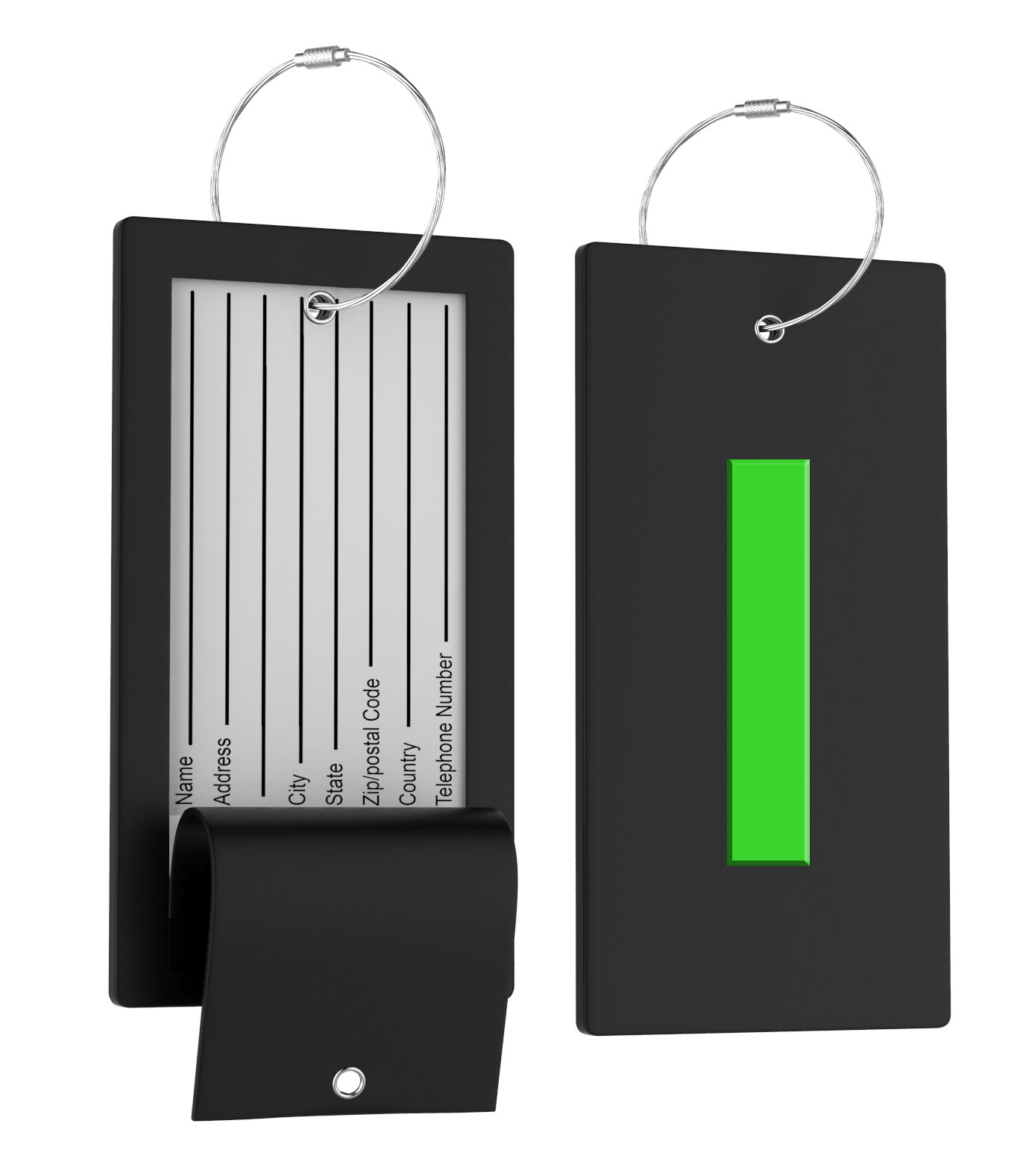 Custom Initial Luggage Tag - Flexible Personalized Bag Tag with Stainless Steel Loop for Travel, Suitcases & Backpacks