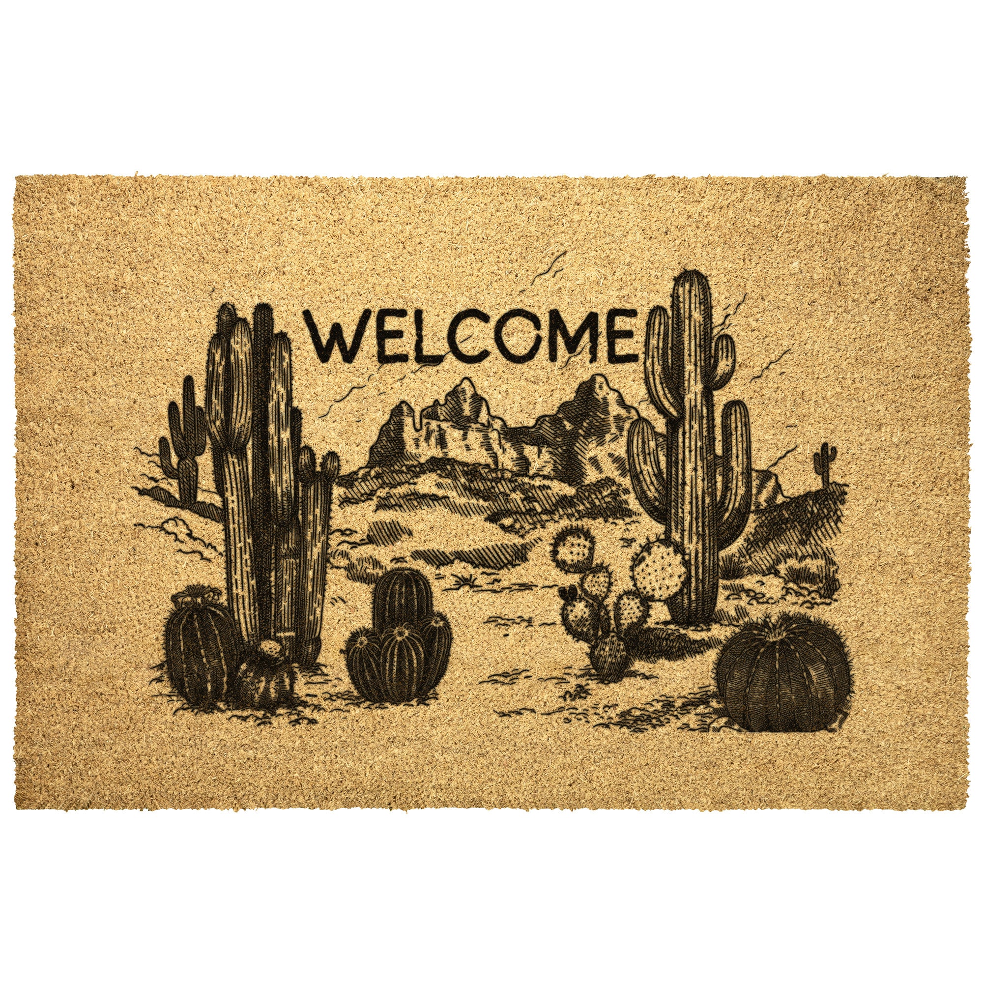 Desert Scene Welcome Doormat - Heavy Duty Outdoor Entrance Mat for Home & Patio - Perfect for Front Door, Backyard, and High Traffic Areas