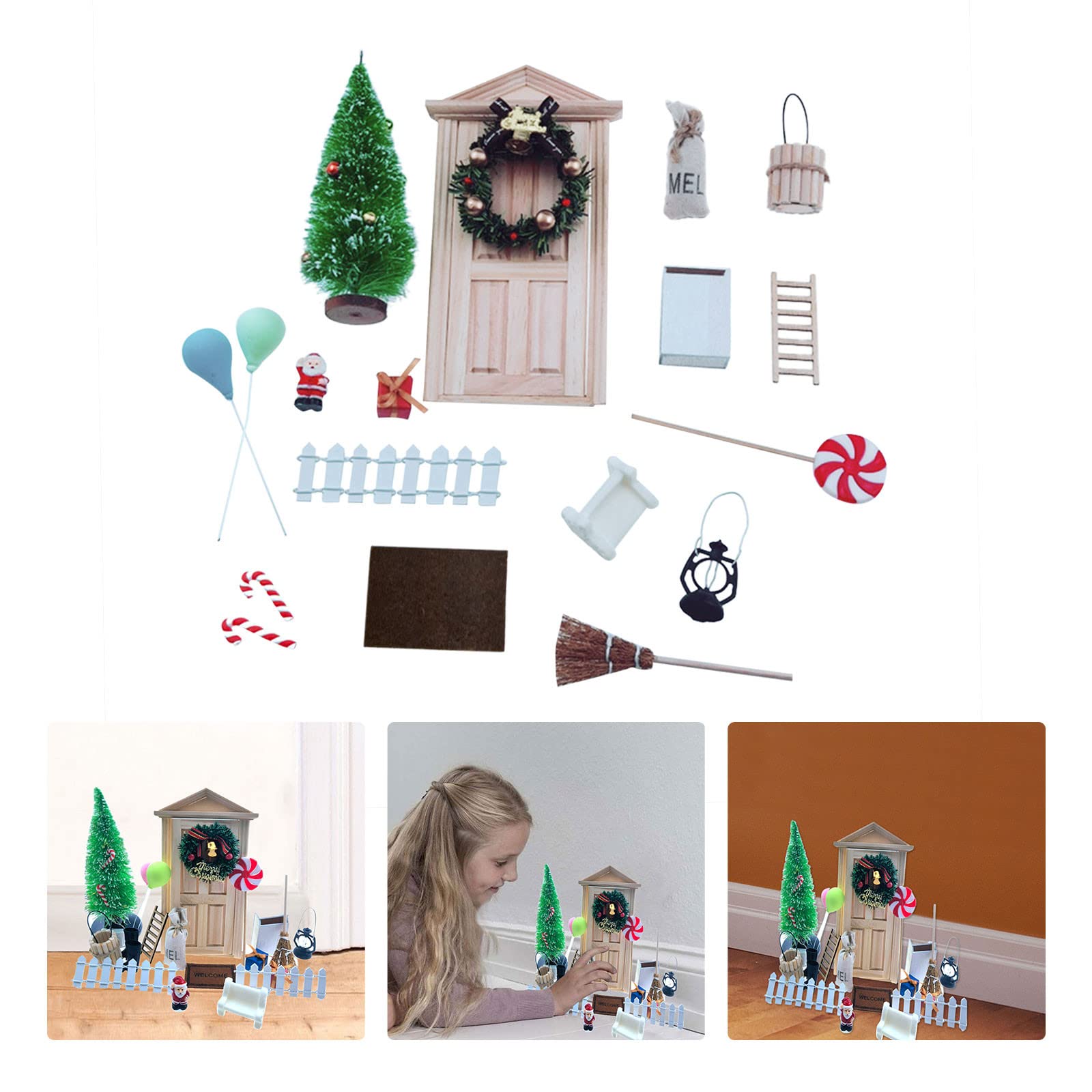 Handcrafted Miniature Wooden Fairy Doors for Outdoor Gardens - Elf & Tooth Fairy Decor with Accessories - Christmas & Fairy Tale Themed Home & Yard Decorations - Perfect for Garden Pathways, Kids' Play Areas & Holiday Displays