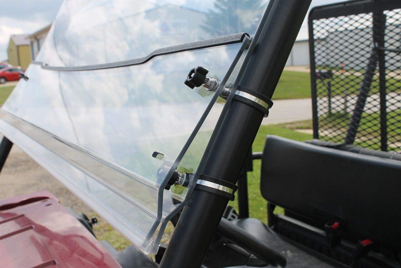 Kawasaki 4010/4000 (2009-2025) & 4010 Trans (2015-2025) Folding Windshield Replacement - Durable Polycarbonate Tractor Accessory for UV Protection & All-Weather Use
