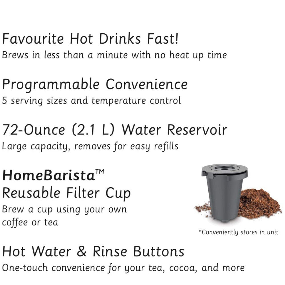 Cuisinart Premium Single Serve Coffee Maker - Refurbished with Warranty, Stainless Steel (Model SS-10C) for Home, Office, or Travel Use