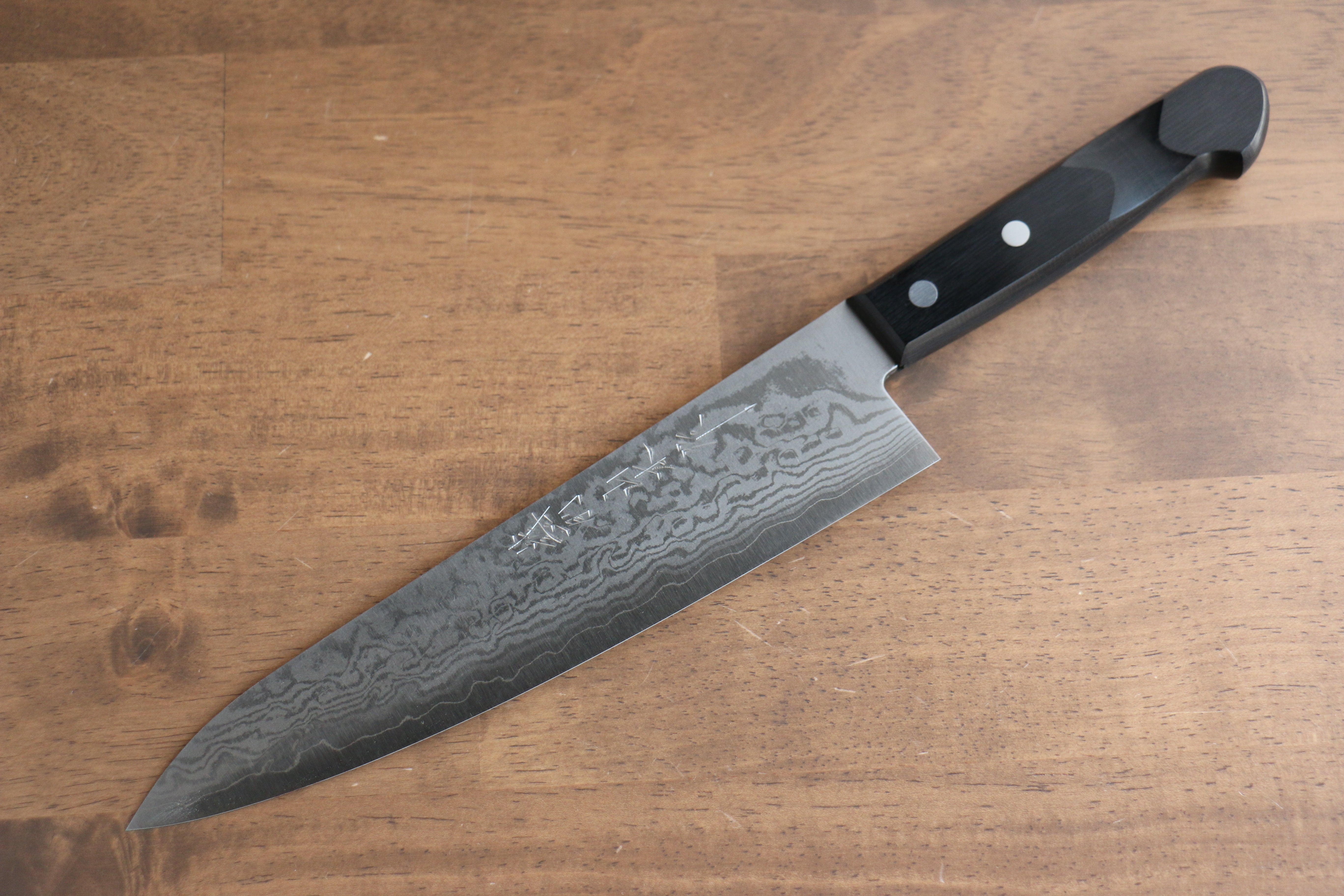 Premium Nao Yamamoto VG10 Damascus Gyuto 210mm Japanese Chef Knife with Black Pakkawood Handle - Perfect for Sushi, Meat Slicing & Professional Kitchen Use