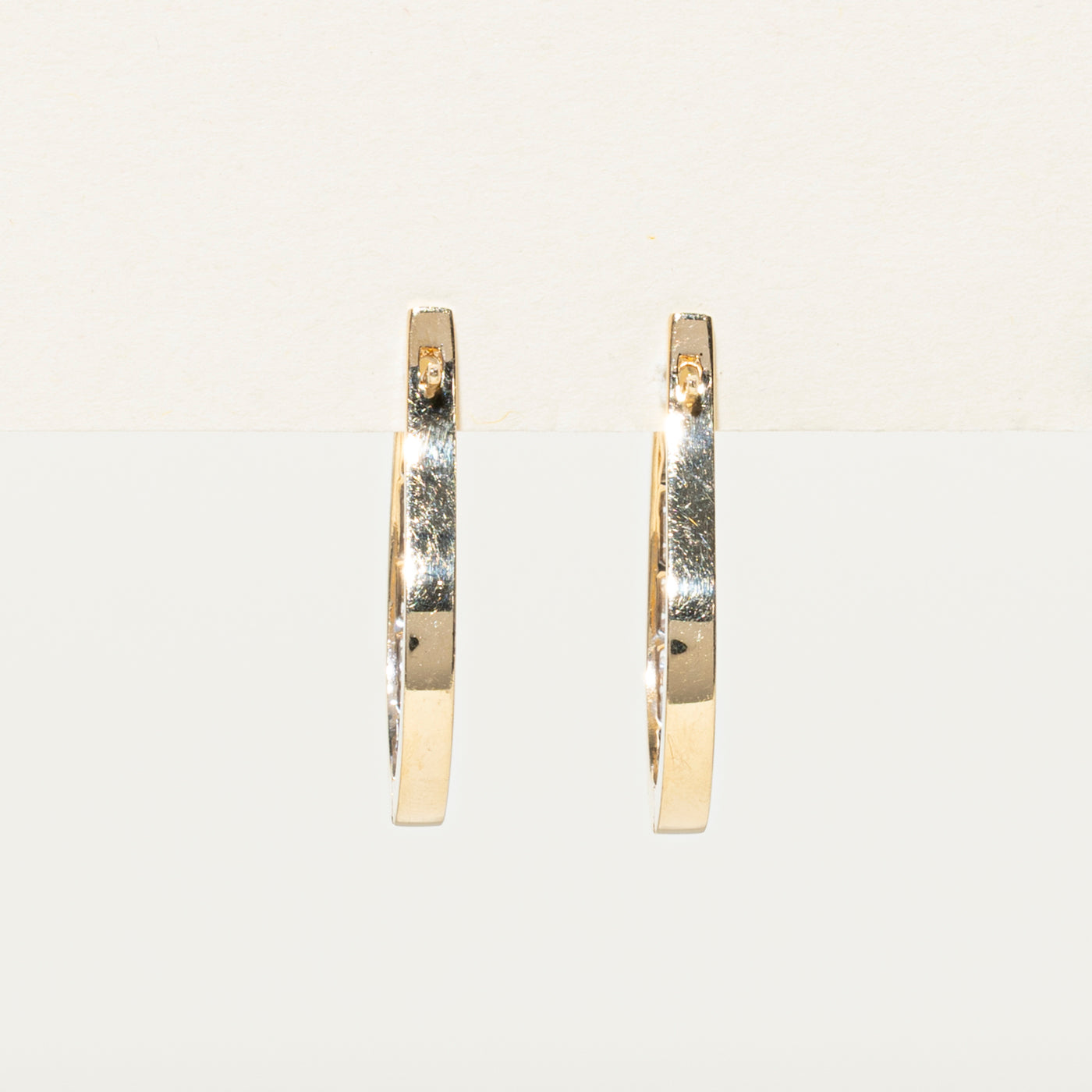 14K Gold Channel Set Diamond Hoop Earrings - 0.44ctw Total Weight | Elegant Everyday Jewelry for Women, Perfect for Work, Parties & Special Occasions