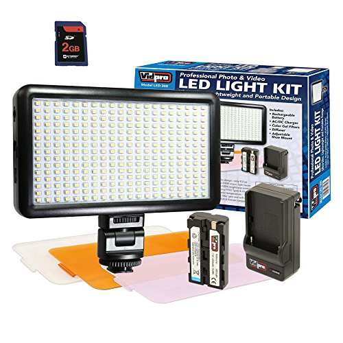 Synergy Digital LED-300 Ultra-Slim Lighting Kit for Sony Alpha a6100 Mirrorless Camera - Professional Photo & Video Light with Free 2GB SD Card | Perfect for Vlogging, YouTube Content Creation & Low-Light Photography