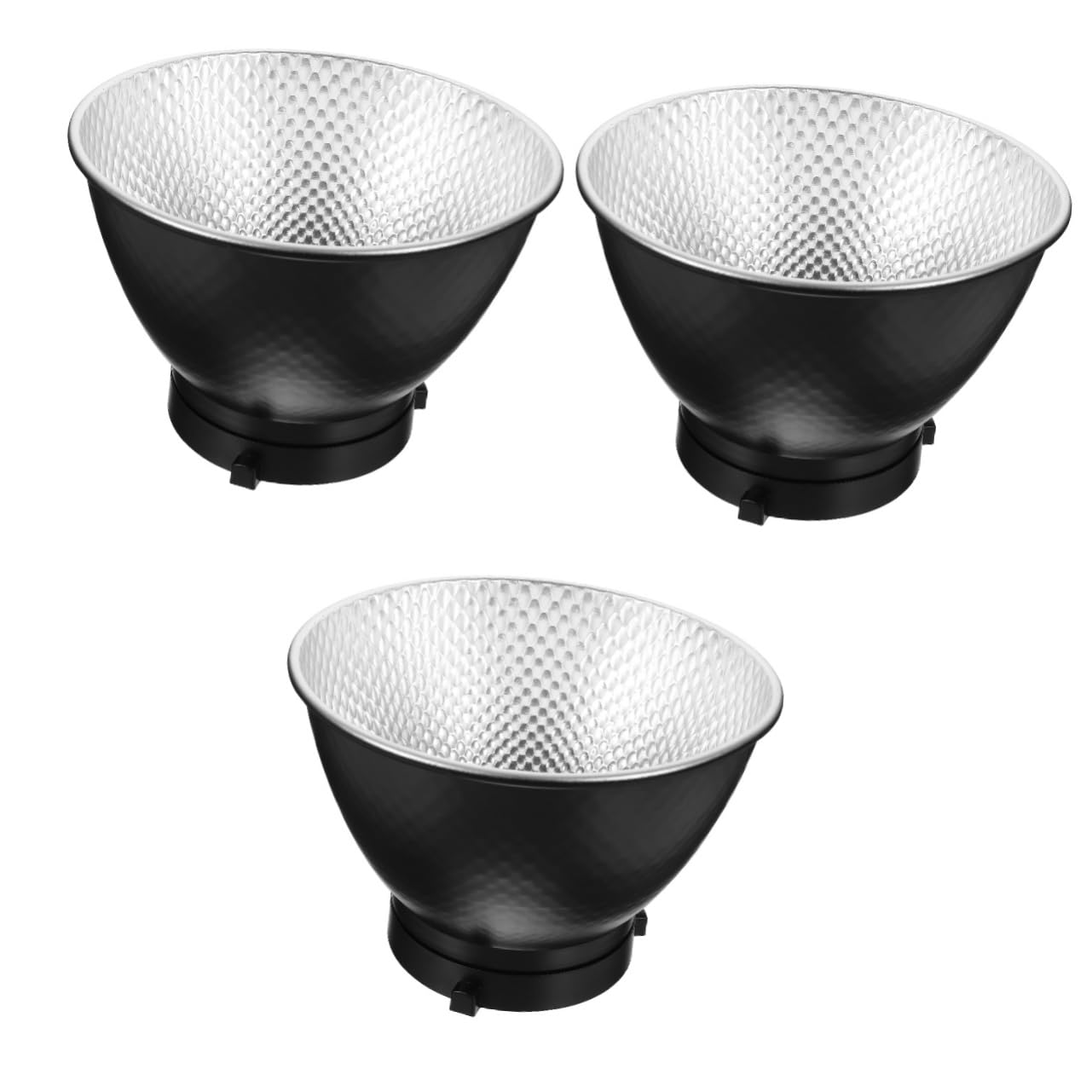 Gatuida 3-Pack Professional Photography Light Reflectors - Aluminum Continuous Lighting Bowens Mount Lamp Shades for Studio Video Photography | Perfect for Portrait, Product & YouTube Content Creation