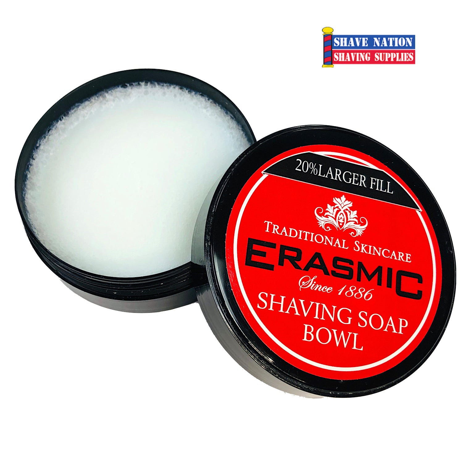 Erasmic Shaving Soap in Bowl - Traditional Wet Shaving Soap for Men - Perfect for Daily Grooming & Barber Shop Use