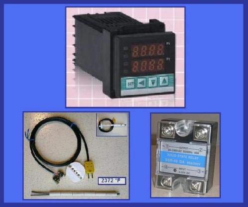 HappyBuy Digital PID Temperature Controller with Thermocouple & SSR Relay - Precise Kiln, Electric Oven, Jewelry Making Tool for Ceramics, Glass Fusing, and Metal Casting