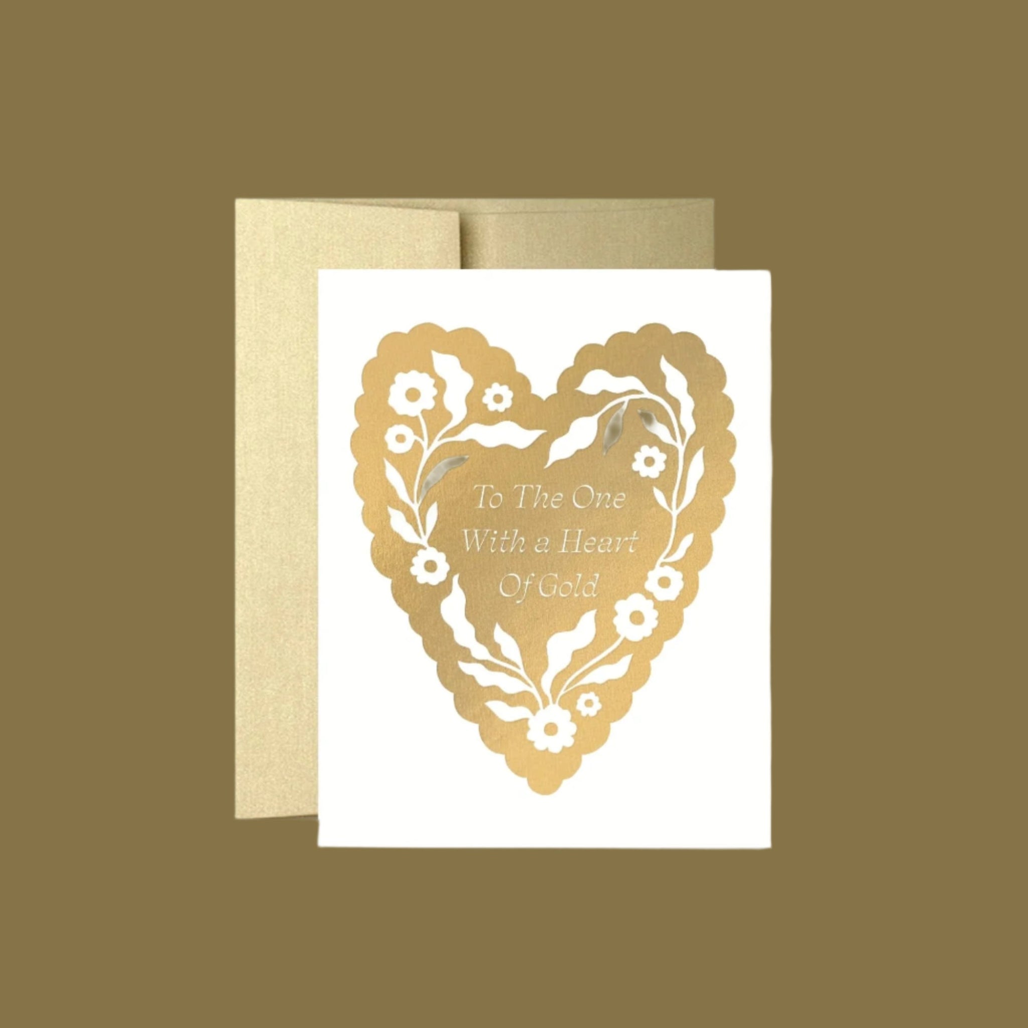 Heart of Gold Valentine's Day Greeting Card - Romantic Love Note for Wife, Husband, Girlfriend & Boyfriend - Perfect for Anniversaries, Weddings & Special Occasions