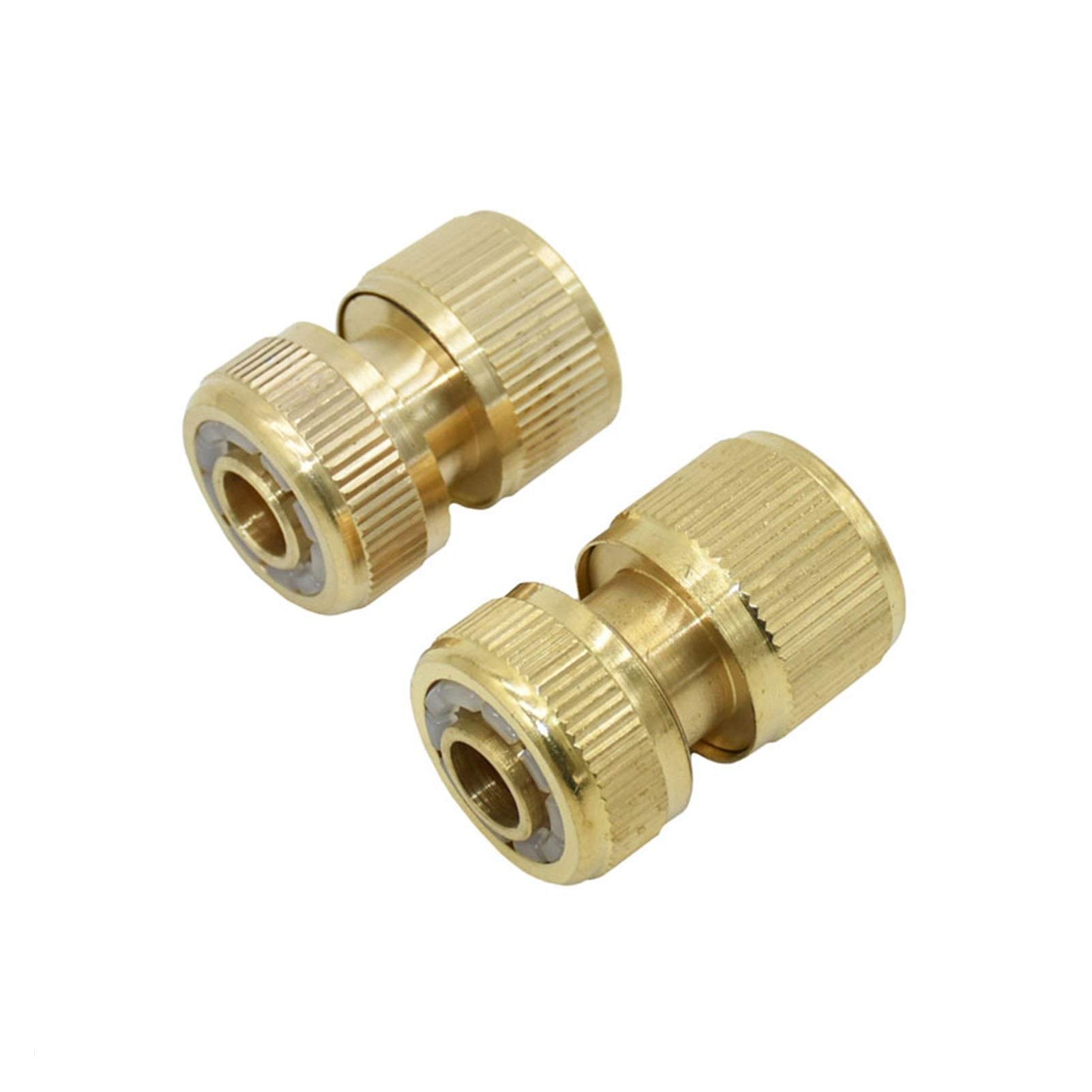 1/2 Inch Brass Garden Hose Quick Connector - 16mm Water Stop Fitting for Irrigation Systems | Durable Copper Coupling for Outdoor Watering, Lawn Care & Gardening Tools (Waterstop Connector)