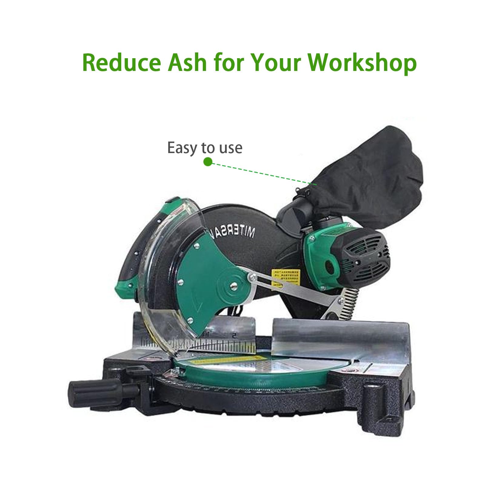 2Pcs Miter Saw Dust Bag - 255 Model Adjustable Outlet Dust Collection Bag for Table Saw, Belt Sander, Edge Planer | Workshop & Woodworking Dust Control Solution