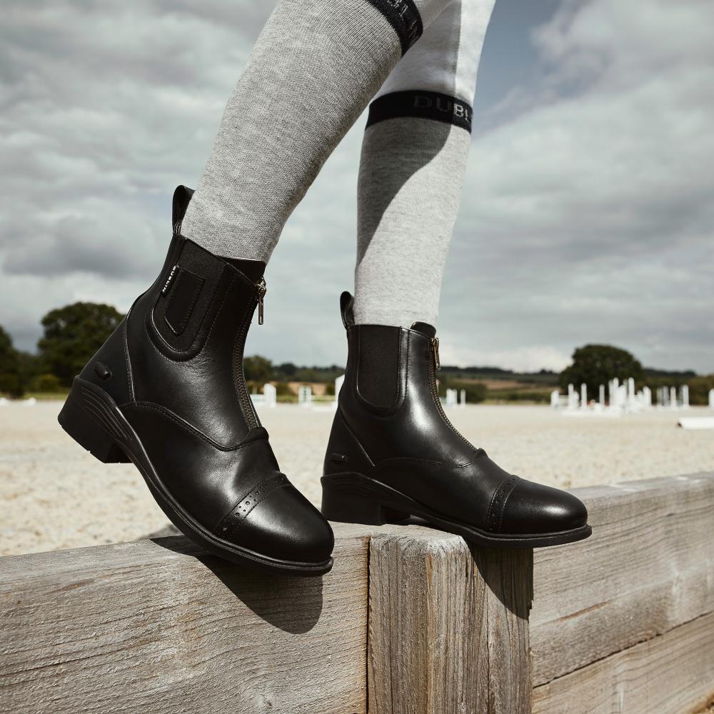Dublin Evolution Zip Front Paddock Boots - Equestrian Riding Boots for Women & Men - Waterproof Leather Horseback Riding Boots for Stable Work, Training & Show Jumping