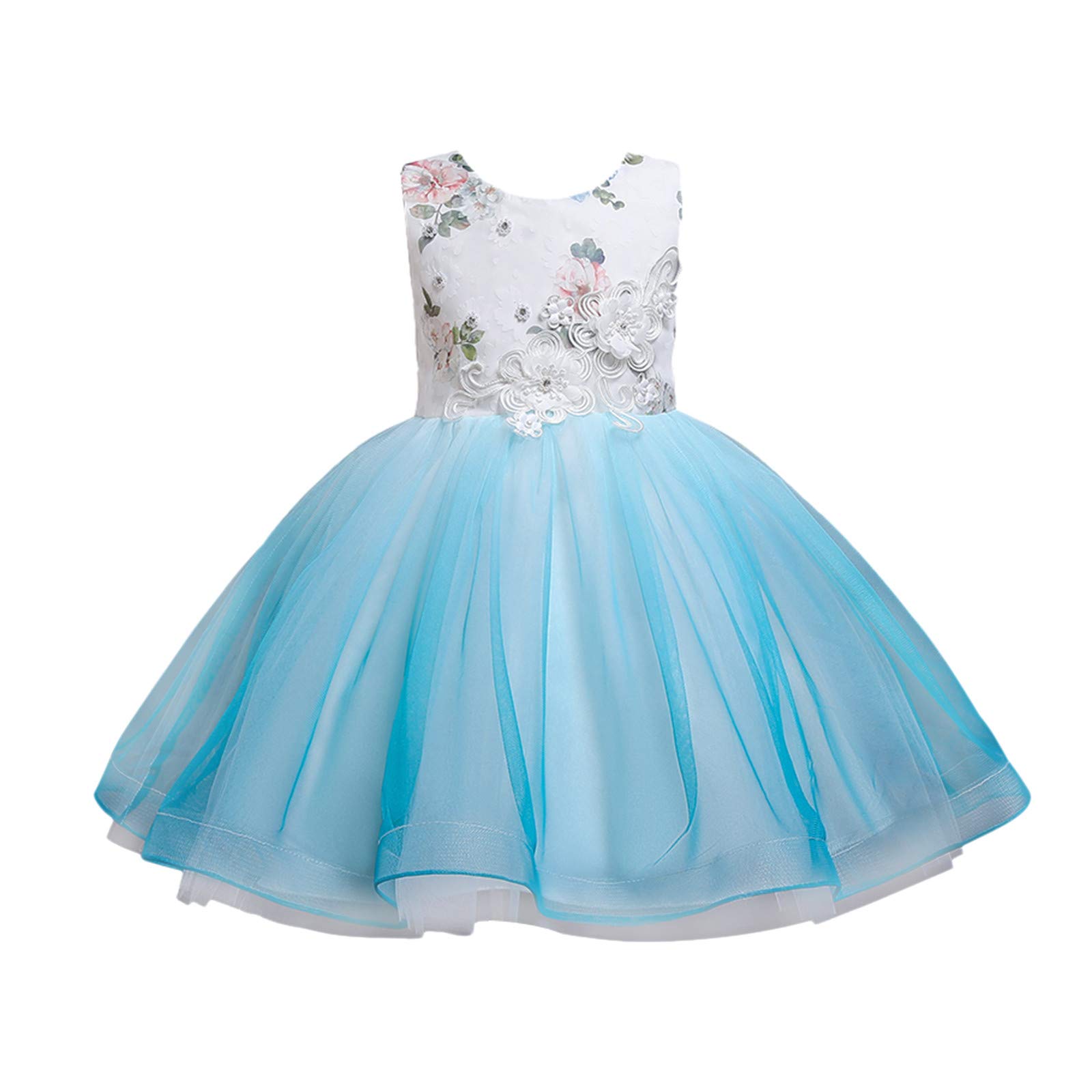 Toddler Girl Sleeveless Lace Princess Gown Dress for Birthday Party, Pageant, Cosplay & Special Occasions - Elegant Flower Girl Dress for Toddlers
