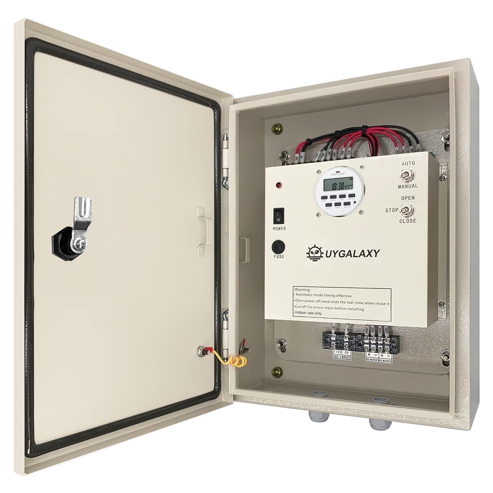 UYGALAXY Automatic Greenhouse Roll Up Motor Timer Controller with AC110V to DC24V Transformer - Ventilation & Roof Curtain Timing Control for Easy Open/Close - Perfect for Greenhouses, Plant Nurseries & Garden Ventilation Systems