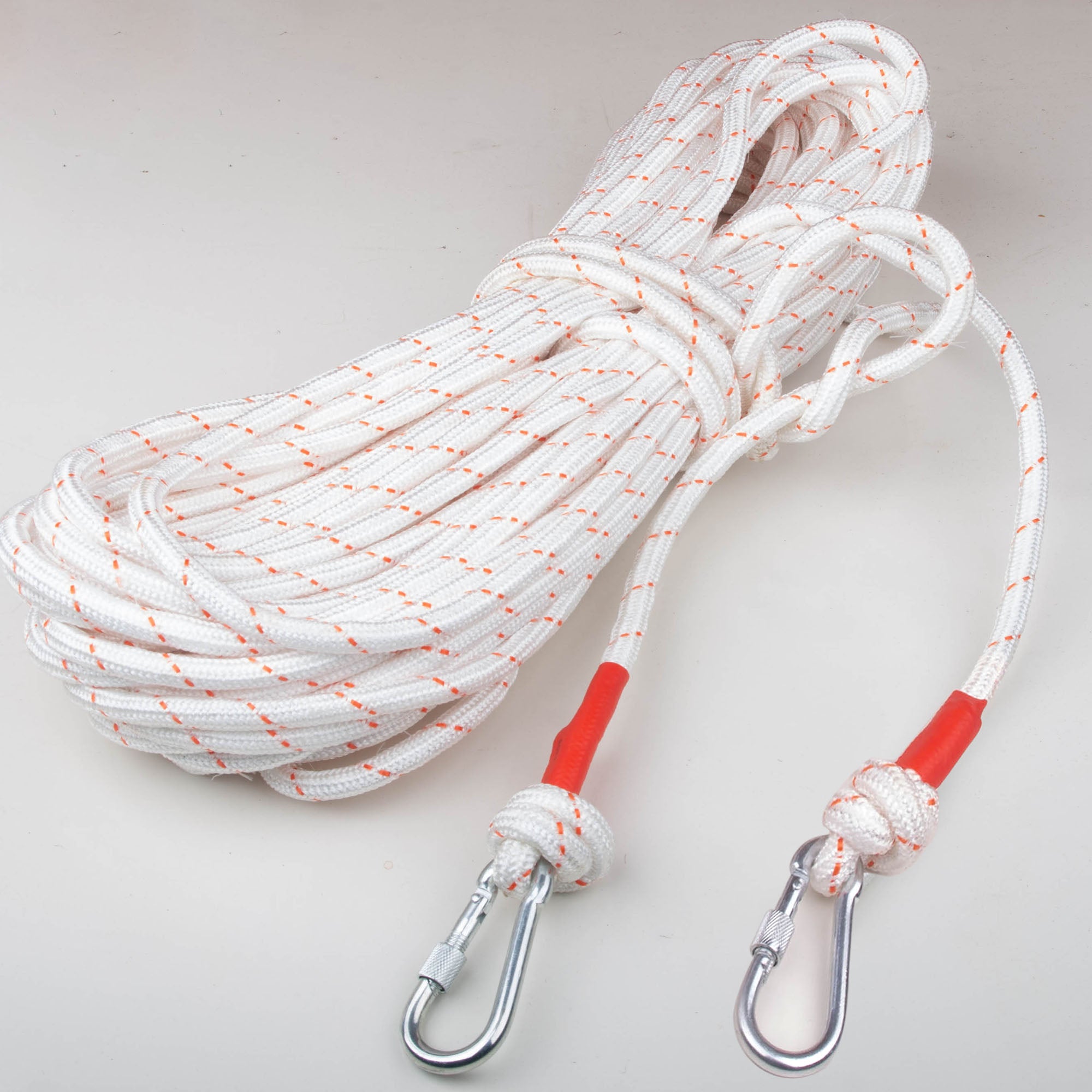 12mm x 30m Heavy Duty Nylon Safety Climbing Rope - Static Rock Climbing, Outdoor Boating, Marine Anchor & Dock Lines for Adventure Sports, Camping and Water Activities