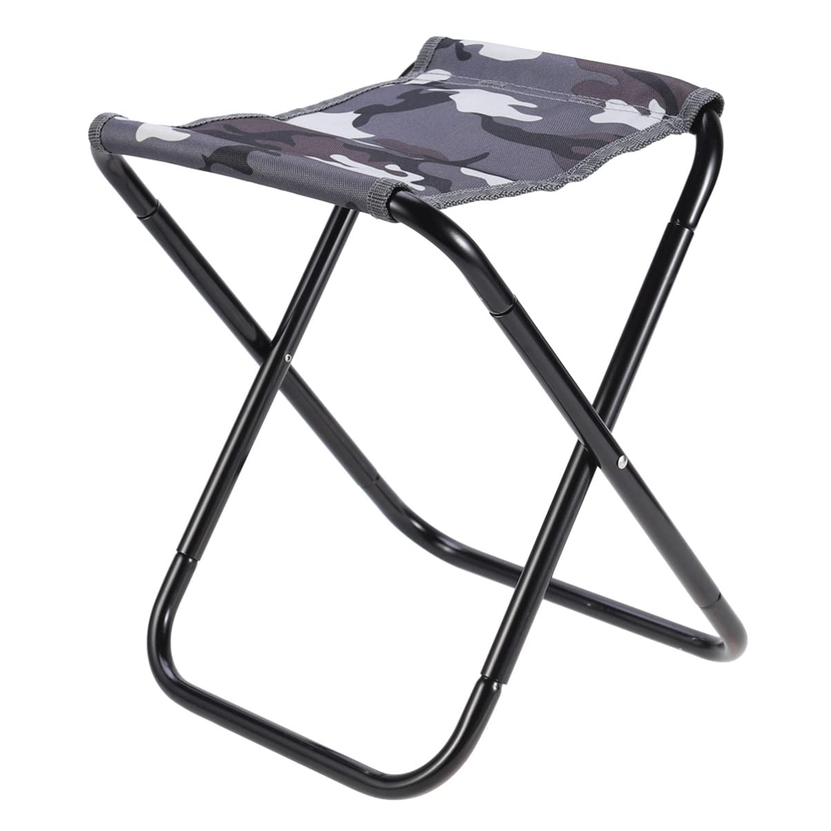 BESPORTBLE Lightweight Folding Bar Stool - Camouflage Pattern Aluminum Alloy Camping Chair for Outdoor, Travel, BBQ, Fishing - Portable & Compact for Backpacking, Picnics, Beach, and Tailgating (Grey)