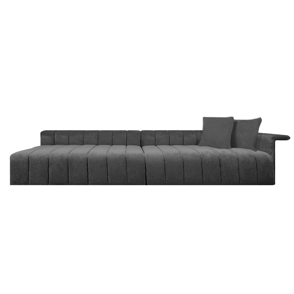 Luxury Marlon Velvet Chaise Sectional Sofa - Modern Upholstered Living Room Furniture for Small Spaces | Perfect for Apartments, Lofts & Home Theater Seating