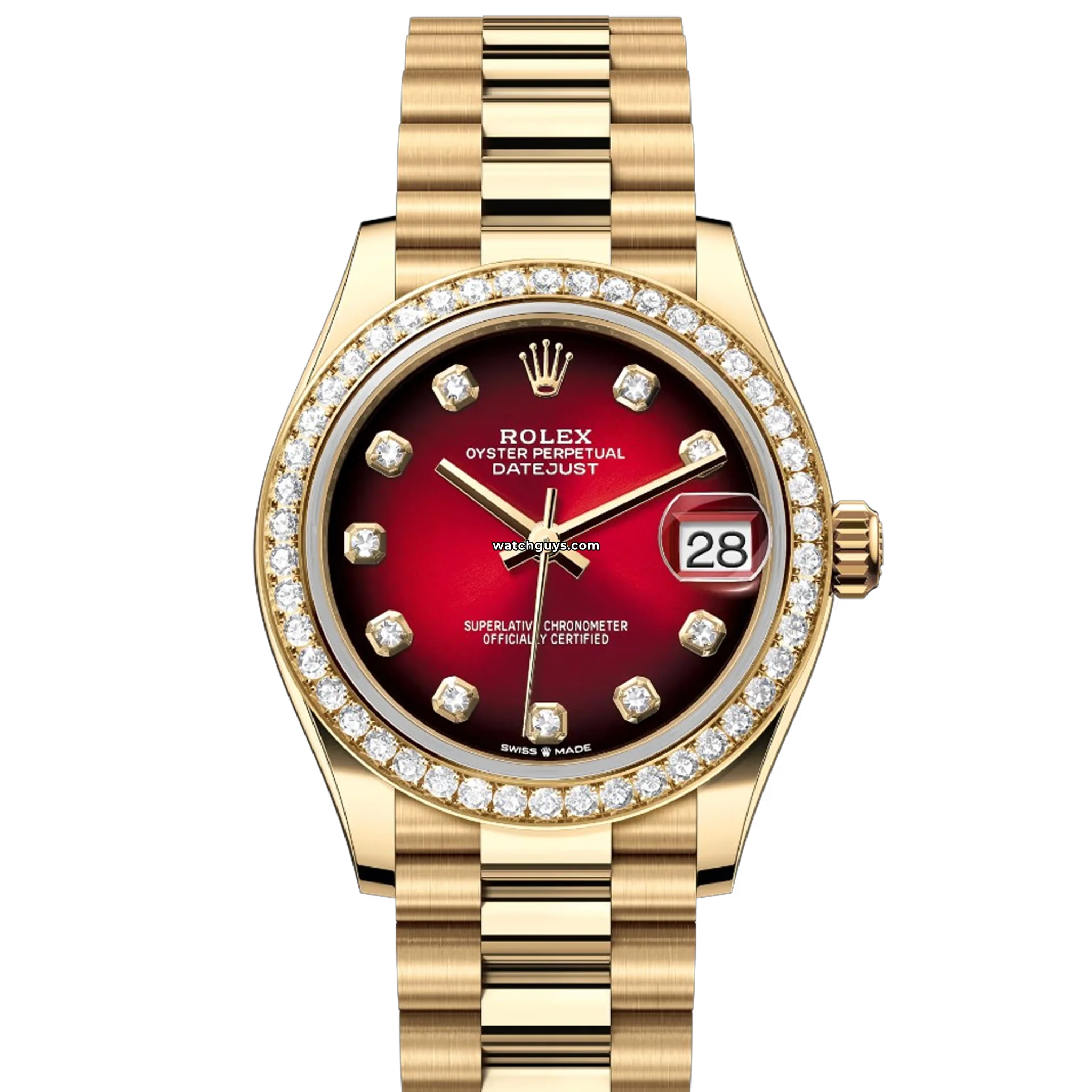 Rolex Datejust 278288RBR Red Ombre Diamond Watch - Luxury Swiss Timepiece for Men & Women | Perfect for Formal Events & Special Occasions