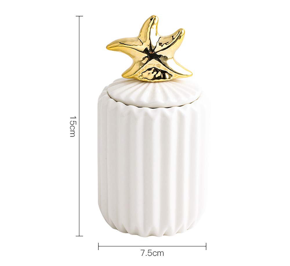 Starfish-Shaped Q-Tip & Toothpick Dispenser - Bathroom & Kitchen Storage Canister for Home Organization, Parties & Appetizer Serving | Compact Tabletop Design for Easy Access