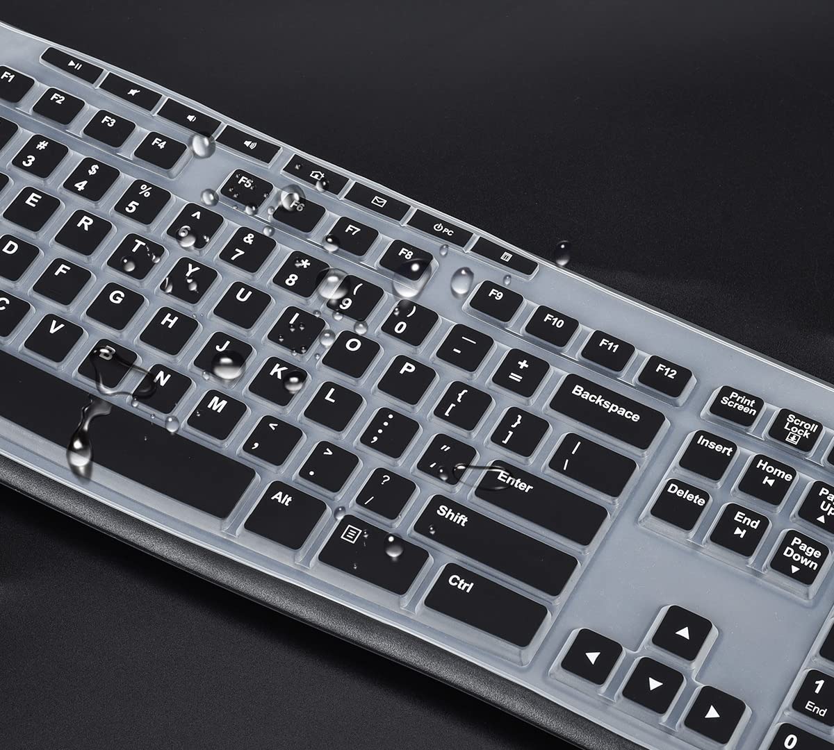 Logitech MK295 MK270 K270 Wireless Keyboard Cover - Black Silicone Skin Protector | Dustproof & Spill-Resistant Accessory for Home, Office, and Gaming Use
