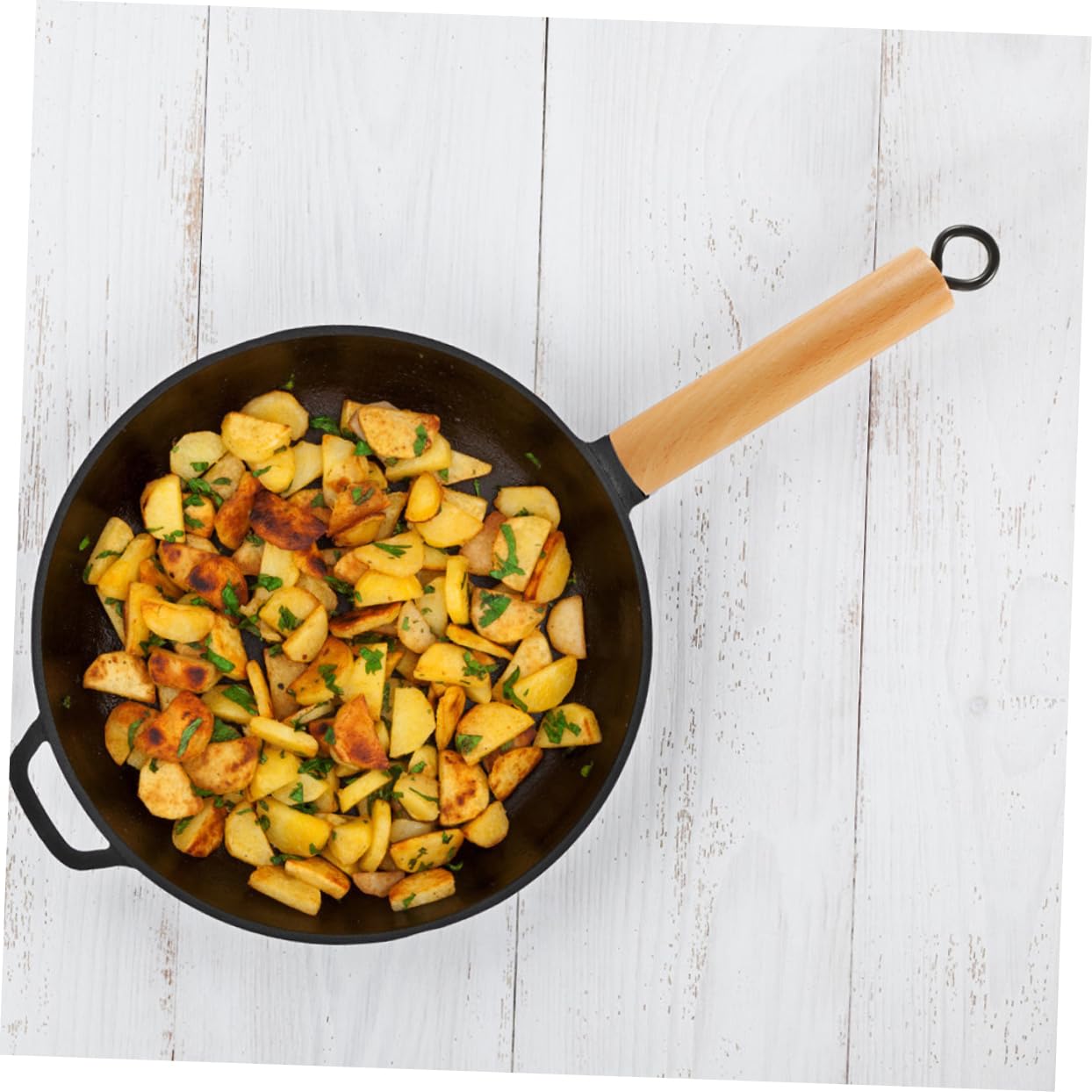 Heat-Resistant Cast Iron Wok Handle Replacement - Anti-Scald Cooking Pan Handle Insert Accessory - Perfect for Stovetop Cooking, Stir-Frying & Professional Kitchen Use