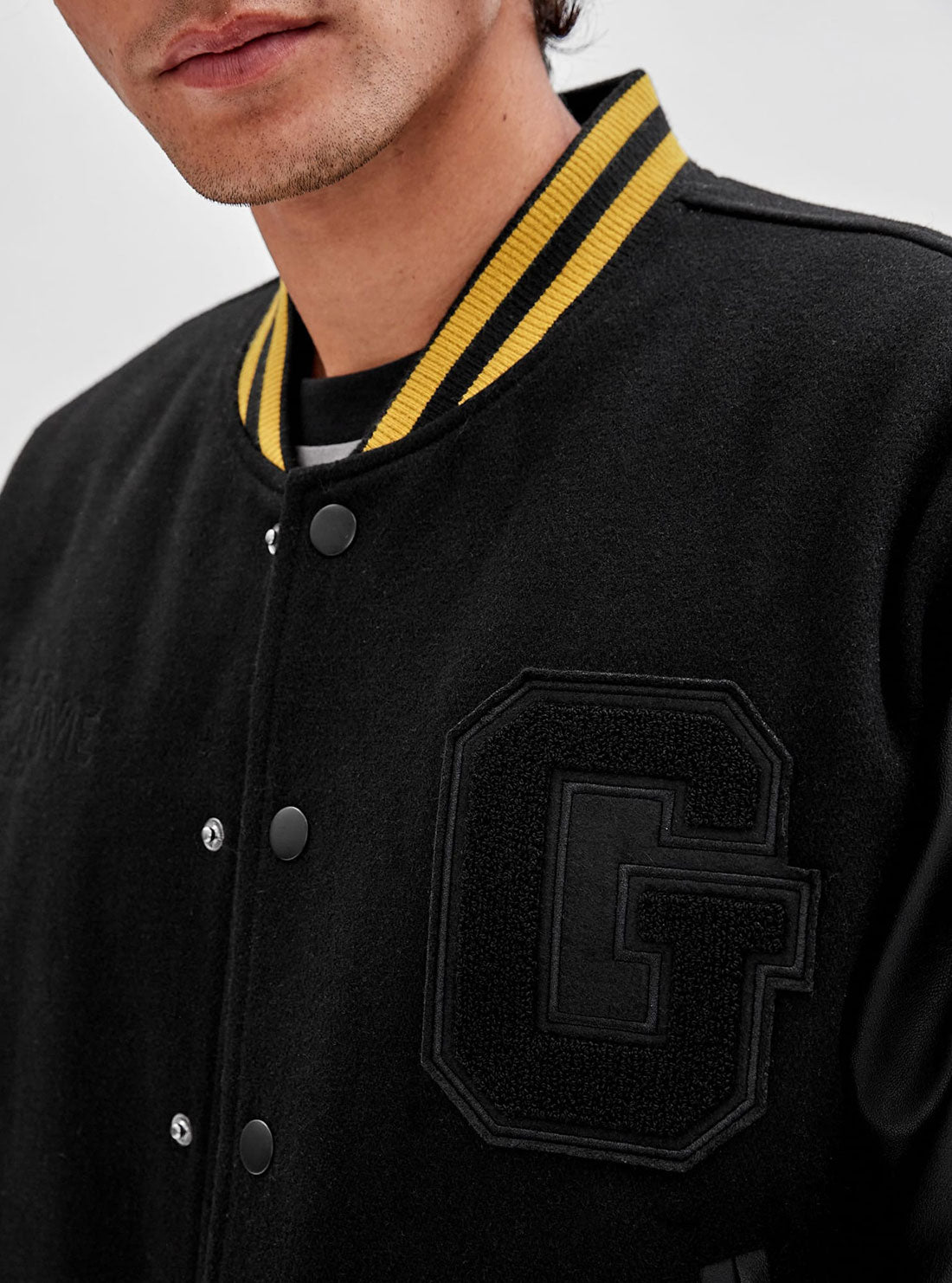 Guess Originals x Batman Black Letterman Jacket - Vintage Style Varsity Jacket for Men & Women - Perfect for Cosplay, Halloween, and Superhero Fans