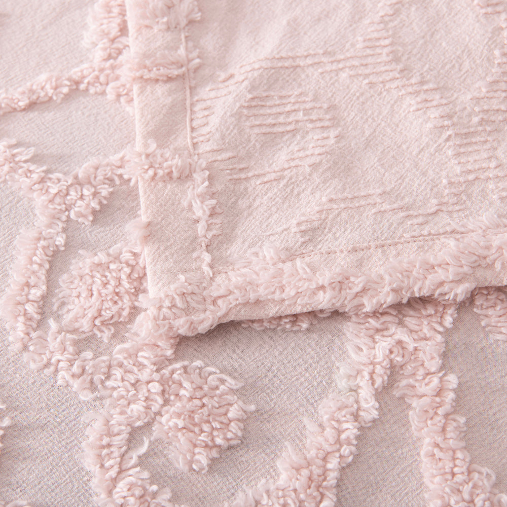 Ella Blush King Size Bedspread Set - Soft Luxury Bedding for Master Bedroom & Guest Room Decor