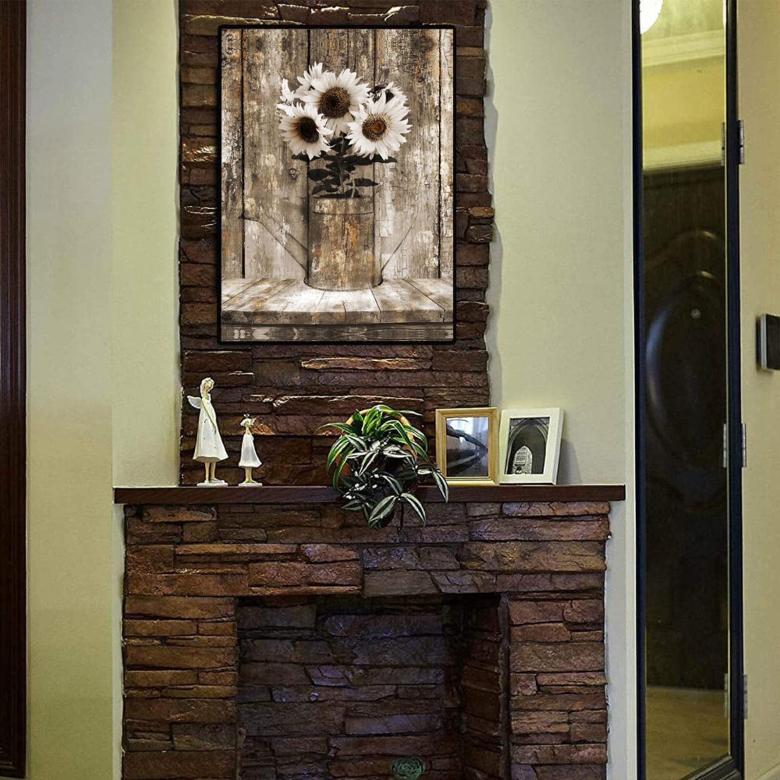 Rustic Floral Sunflower Canvas Wall Art - 16