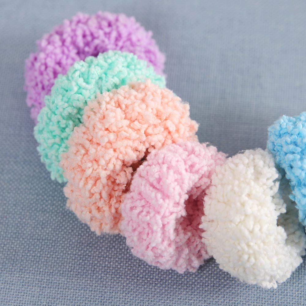 15pcs Glow in The Dark Hair Scrunchies - Soft Chenille Elastic Hair Ties for Women & Girls, Stretchy Ponytail Holders for Updos, Buns & Braids - Perfect for Nighttime, Parties & Sports Activities