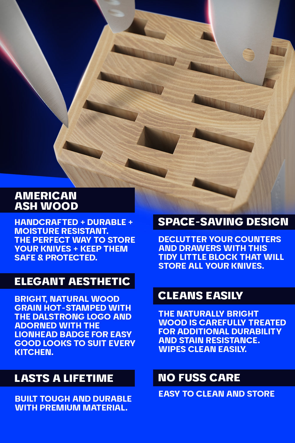Premium Universal Knife Block Set - 18 Slots for Kitchen Knives | Dalstrong © Knife Holder | Perfect for Home Chefs & Professional Kitchens