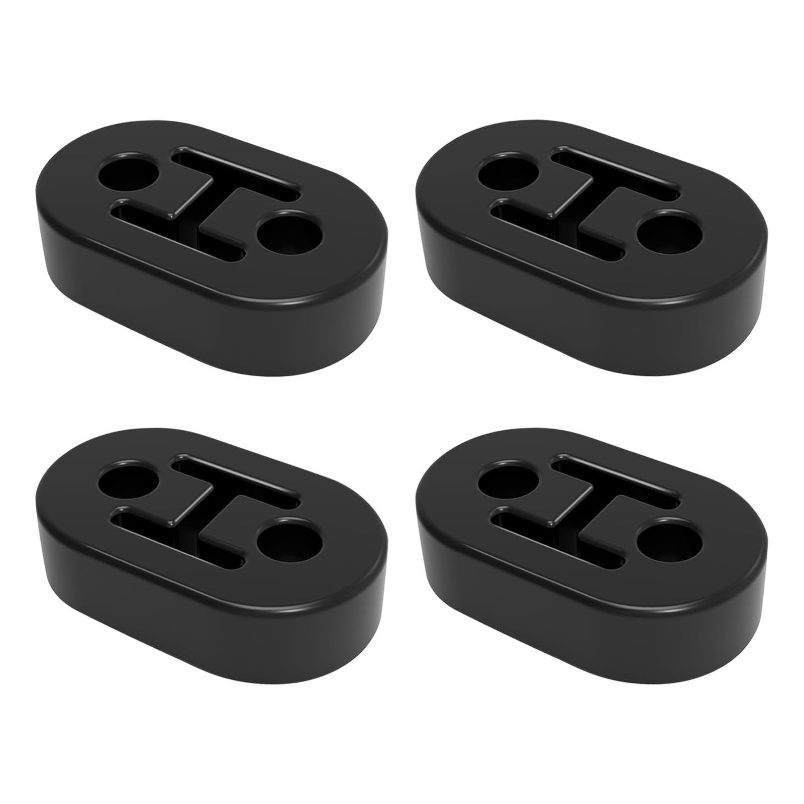 Universal Exhaust Rubber Hanger Mounts - 4PCS Black Rubber Muffler Hangers with 0.47 Inch 2-Hole Design, Durable Suspension Insulator Bushings for Car & Truck Exhaust Systems - Perfect for DIY Repairs & Automotive Maintenance