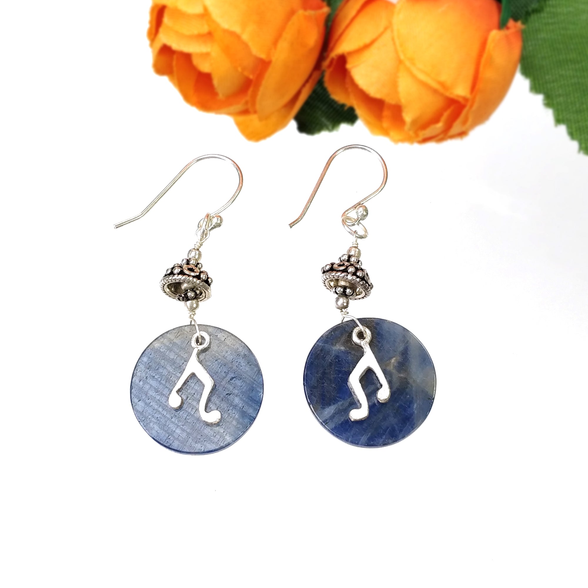 925 Sterling Silver Jewelry Set with Natural Untreated Blue Sapphire Gemstone - 19 Beads Necklace & Drop Dangle Earrings | Perfect for Weddings, Parties & Special Occasions