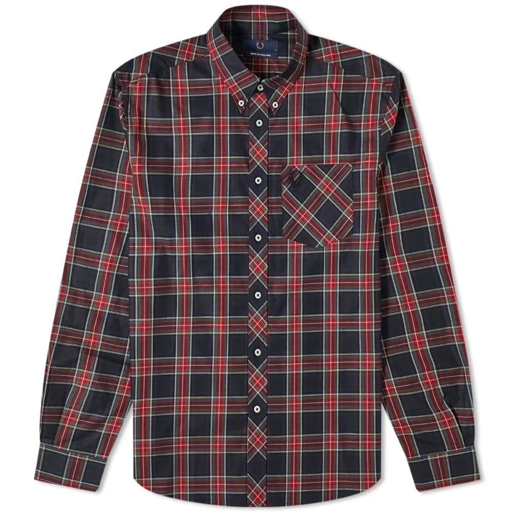 Authentic Fred Perry Tartan Long Sleeve Shirt - Made in England | Classic British Style for Men & Women | Perfect for Casual Wear, Office & Smart Outfits