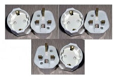 Ckitze GP 023 Schuko European to UK Grounded Plug Adapter (3 Pack) - Travel Power Converter for UK Devices in Europe - Perfect for Laptops, Phones & Hair Tools