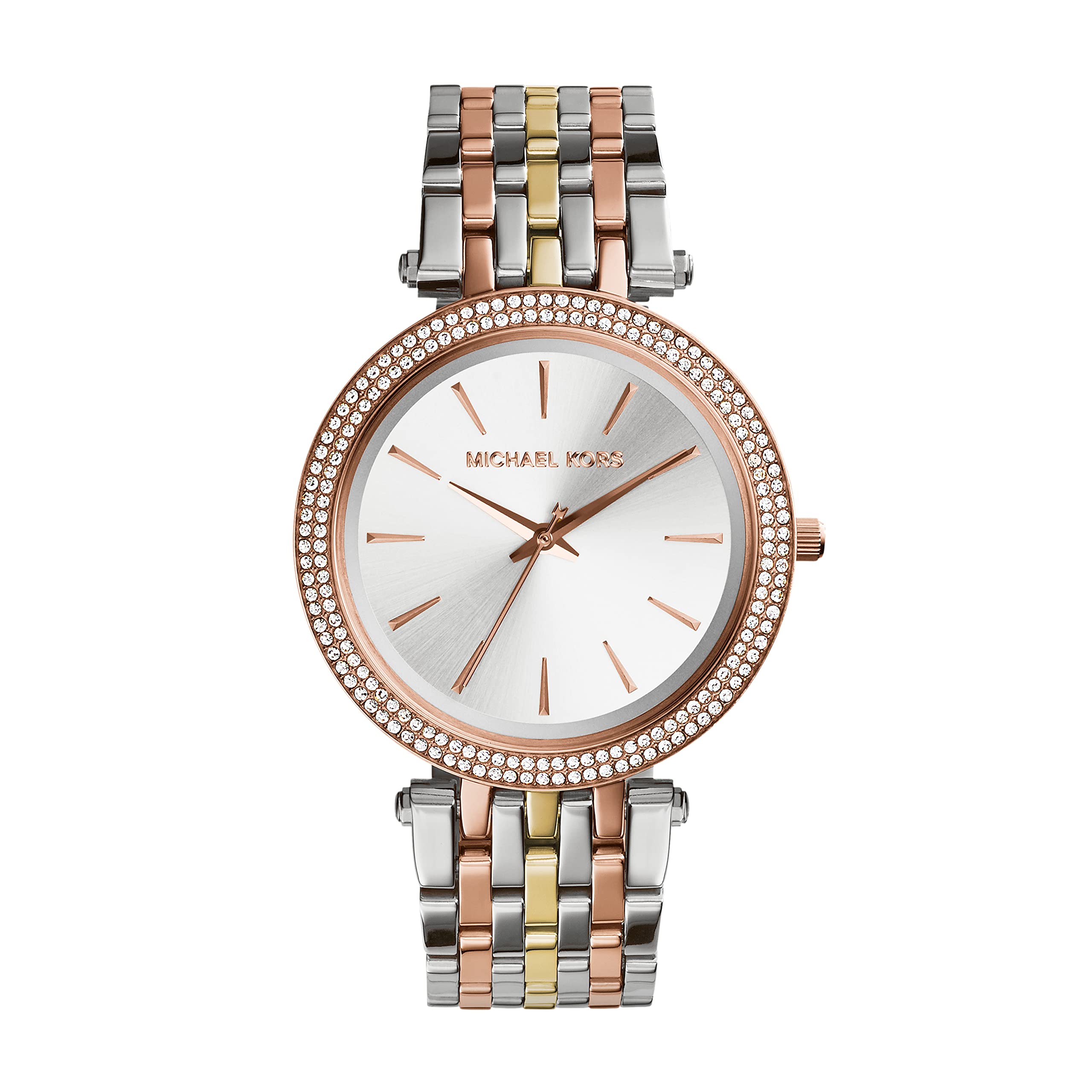 Michael Kors Darci 3 Glitz Accent Women's Watch - 39MM Stainless Steel Case, Crystal Embellished Dial, Water Resistant - Perfect for Office, Party & Everyday Wear