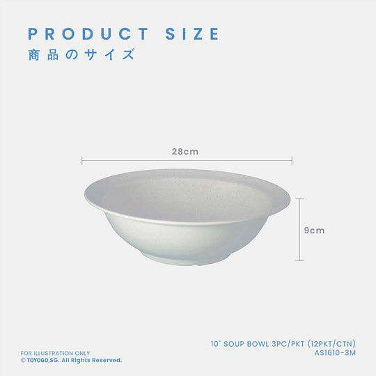 10-Piece Soup Bowl Set (3 Bowls per Pack, 12 Packs per Carton) - Durable Porcelain Bowls for Soup, Cereal, Pasta - Perfect for Restaurants, Catering & Home Dining (AS1610 3M)