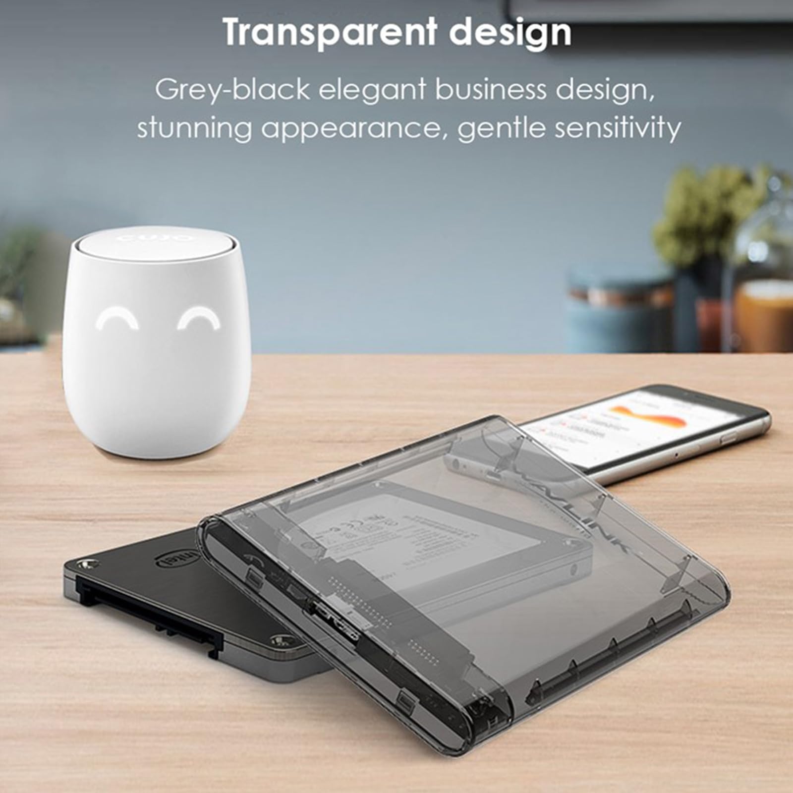 YUHANGCIYE 2.5 Inch USB 3.0 External Hard Drive Enclosure Case for Laptop & Notebook - Portable Aluminum HDD Box for Data Storage & Backup (Perfect for Travel, Office & Home Use)
