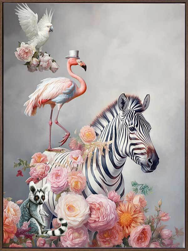 Fantastical Friends Canvas Art Print - Whimsical Animal Wall Decor for Kids Room, Nursery, Playroom - Perfect for Birthday Gifts & Home Decoration