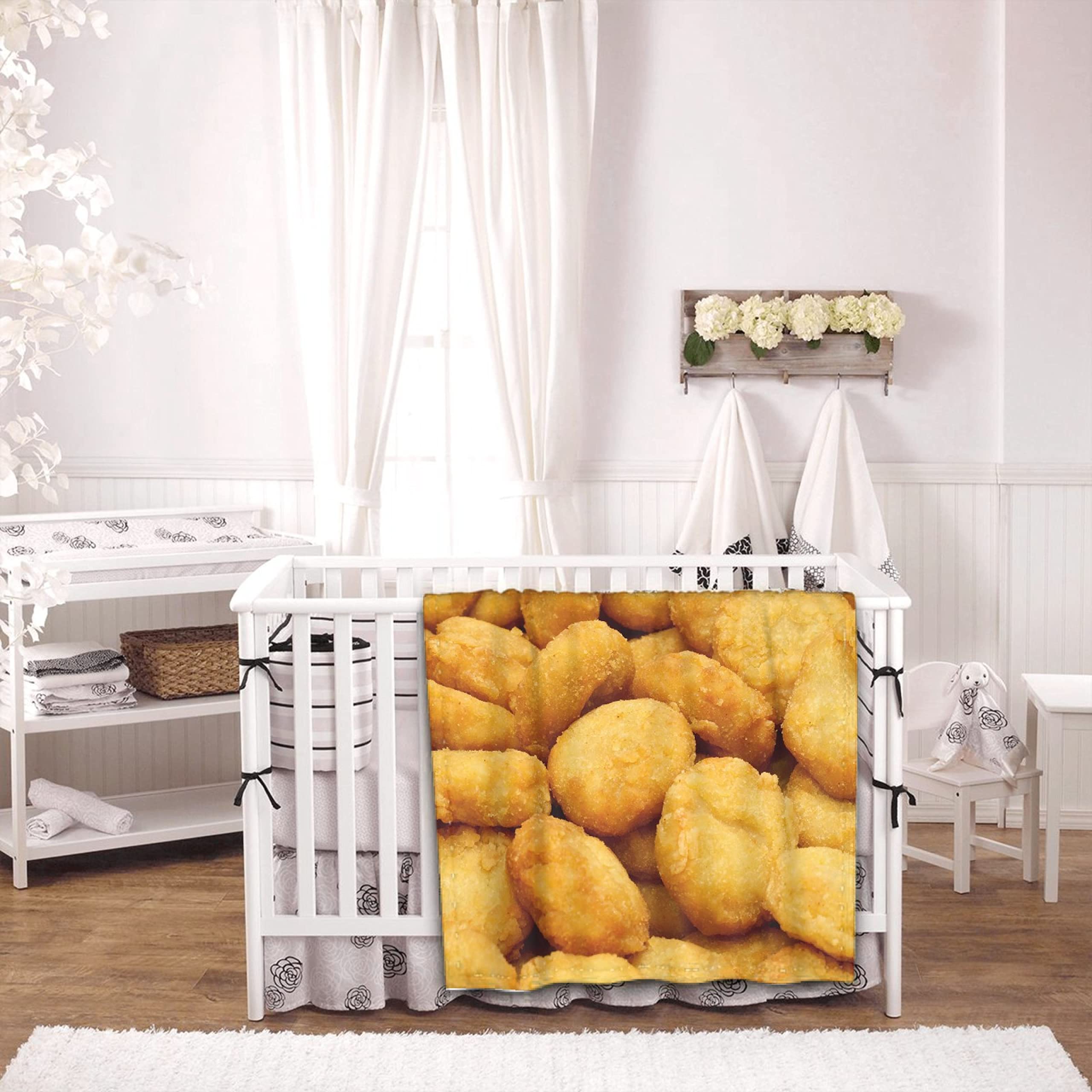 Funny Chicken Nuggets Plush Fleece Throw Blanket - Soft, Warm & Cozy XL 120x90 Inch - Perfect for Girls, Boys & Family - Great for Bed, Sofa, Couch & Chair - Ideal Gift for Food Lovers & Blanket Enthusiasts