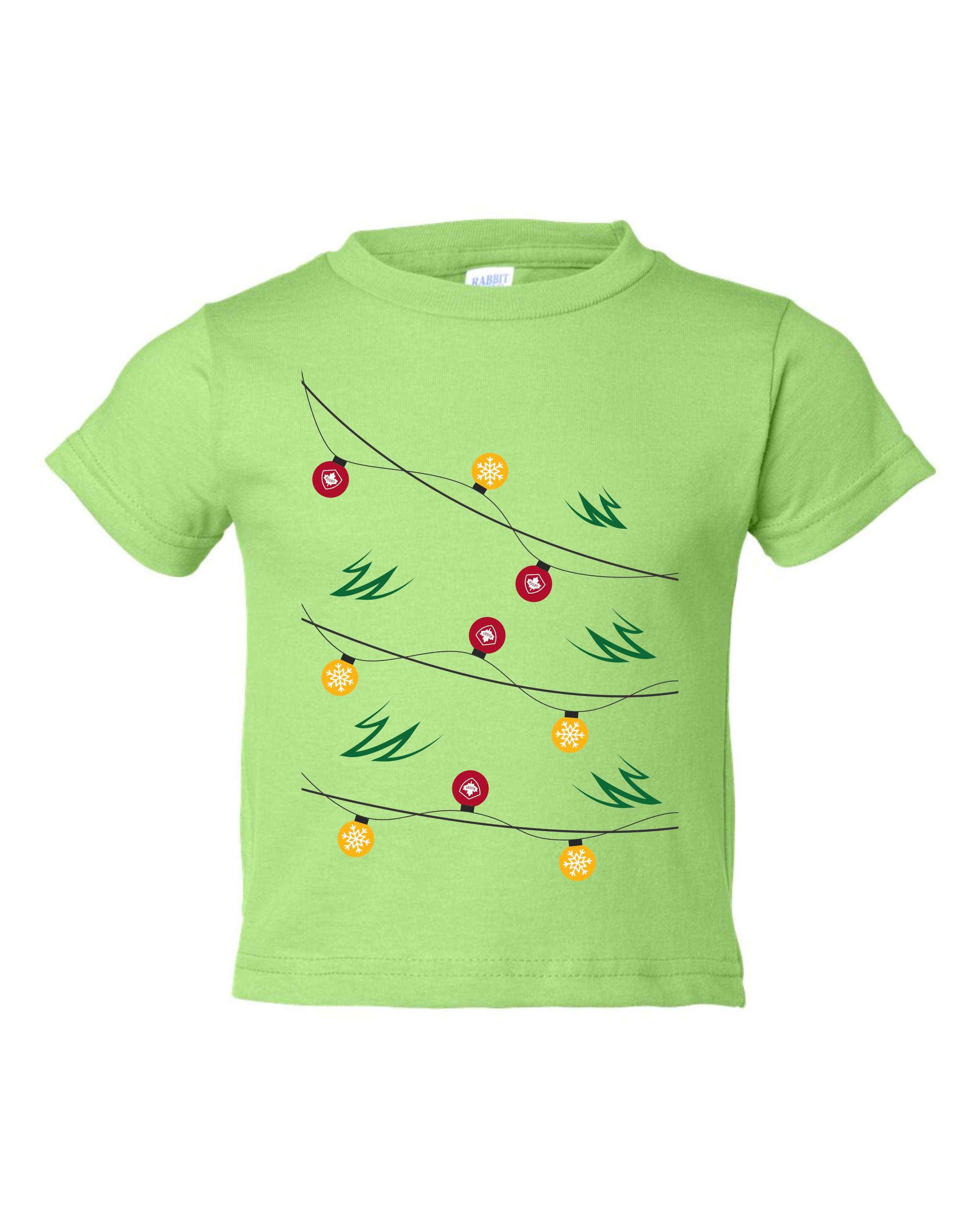 Christmas Lights Toddler T-Shirt - Cute Holiday Graphic Tee for Boys & Girls - Perfect for Family Photos & Festive Outfits